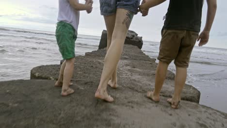 walking on sand when relaxing at the beach