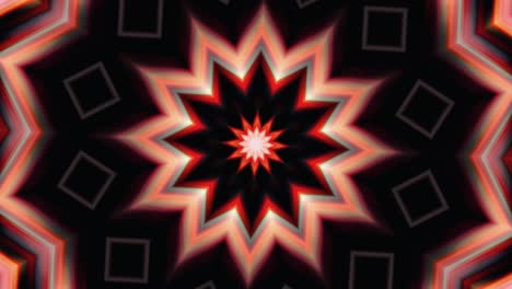 abstract kaleidoscopic mandala red star shape morphing graphic motion. 4k gradient red psychedelic visual animated background. beautiful ornament for dj vj loop, stage shows, transition, background.