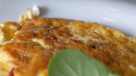 close-up of an omelet