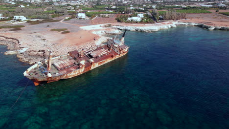 old shipwreck on cyprus beach