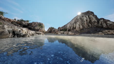 Rocas-Escarpadas-En-Una-Costa-Rocosa-En-La-Costa-Oeste-Del-Océano-Pacífico