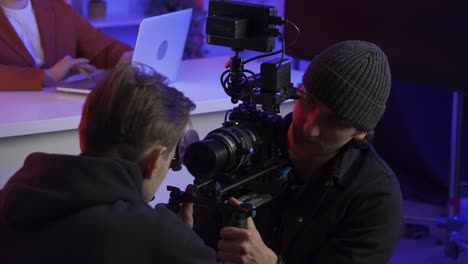 filming a scene
