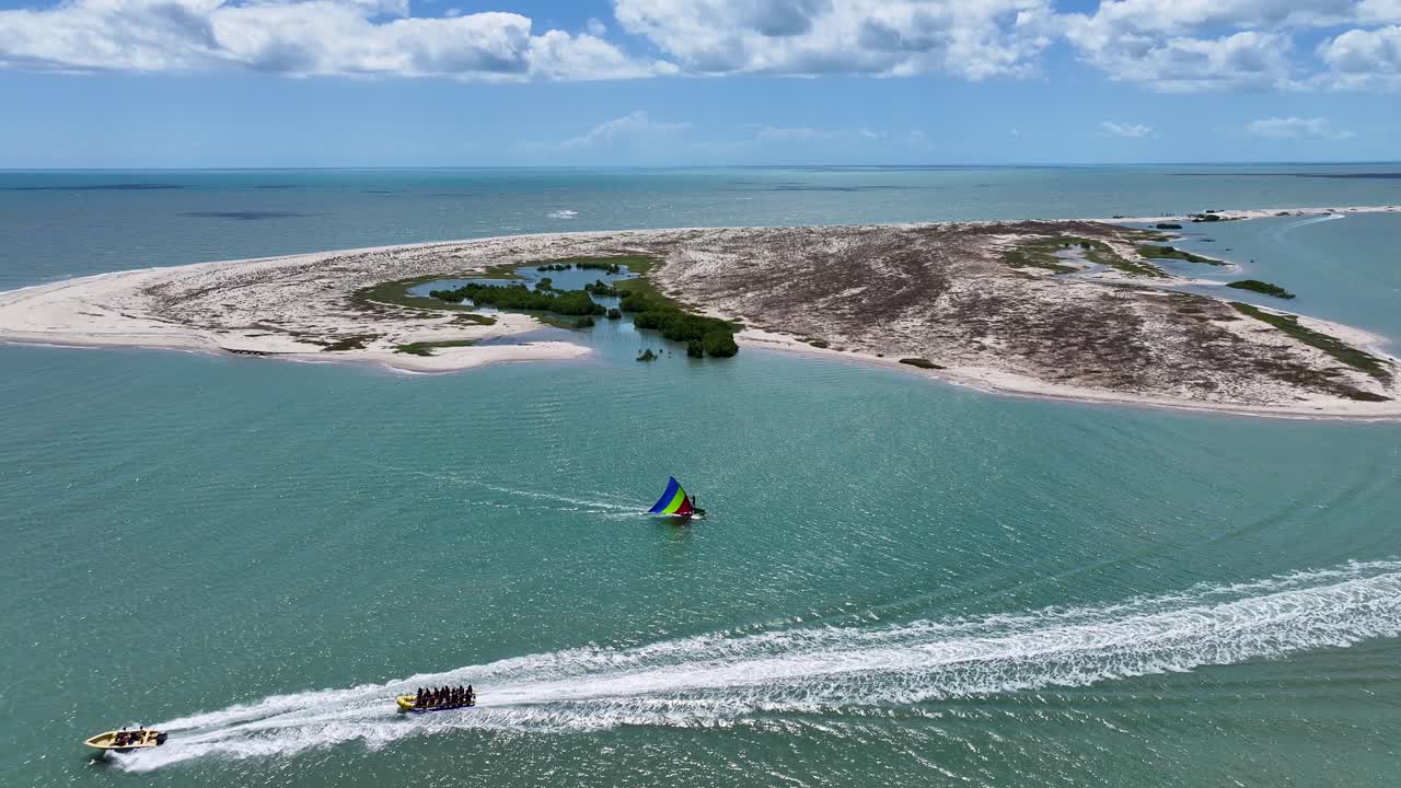 Barra Grande Village At Cajueiro Da Praia In Piaui Brazil. Beach Skyline. Nature Landscape. Summer Travel. Barra Grande Village At Cajueiro Da Praia In Piaui Brazil. Tropical Scenery