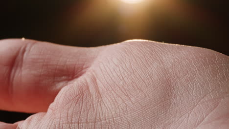 close-up of a human hand