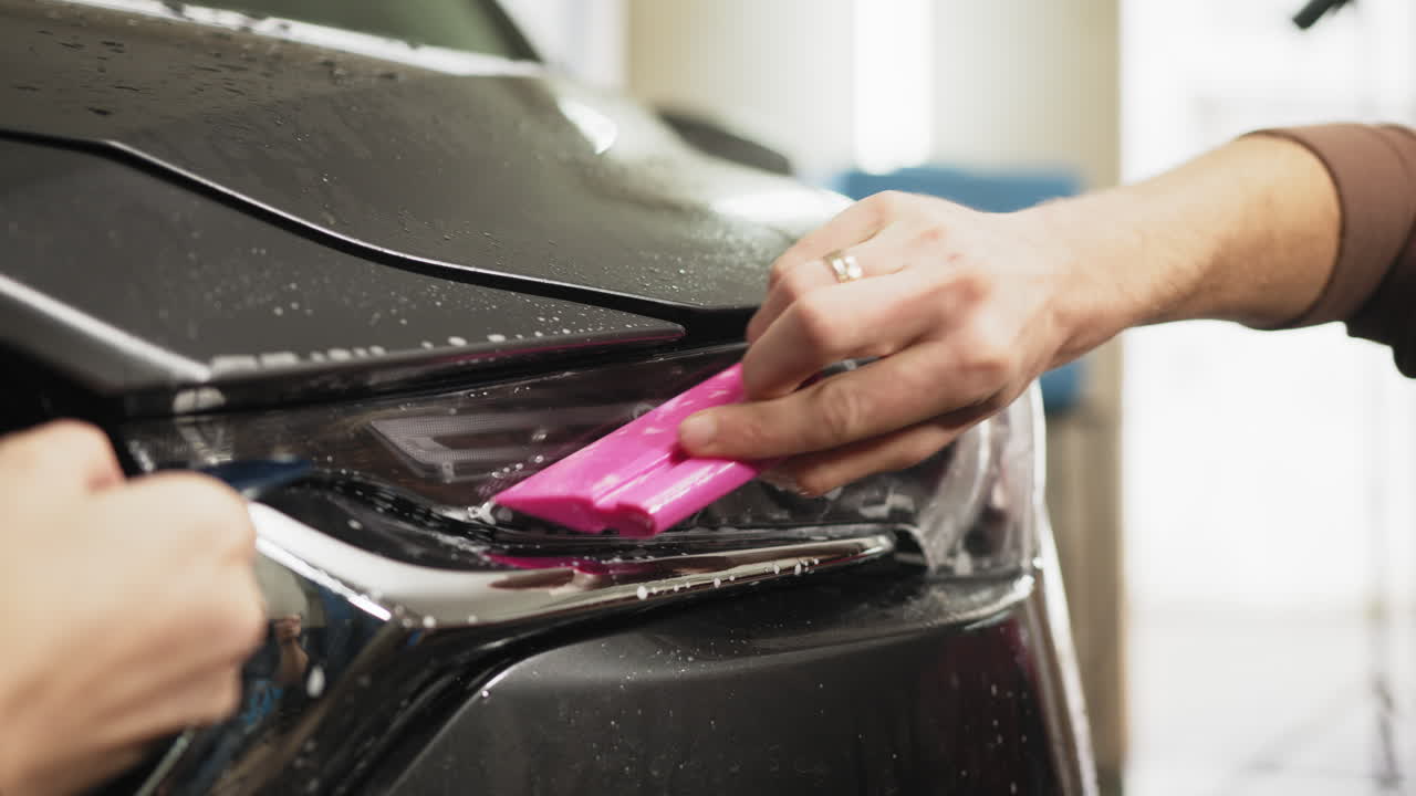 detalles de los faros de los automóviles