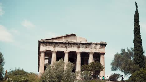 clip of an ancient temple with marble columns in athens greece