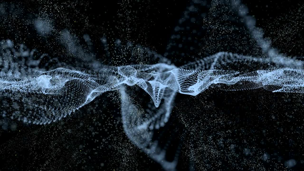 fondo abstracto blanco para la forma de partículas de onda digital, animación de bucle sin costuras