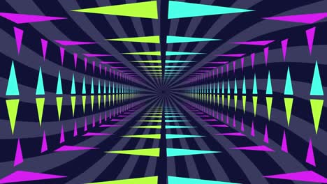 neon lit moving tunnel