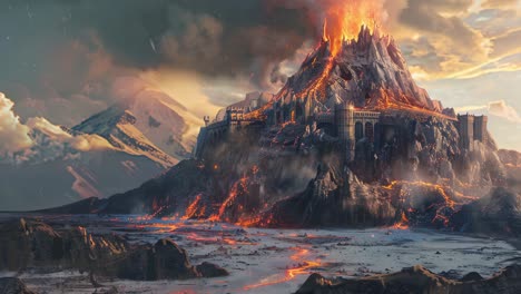 volcanic mountain castle