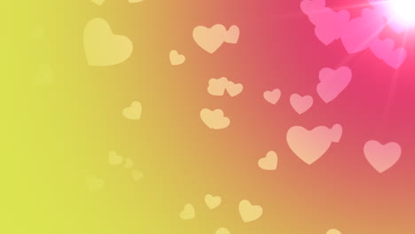 heart shaped pattern on vibrant pink and yellow background