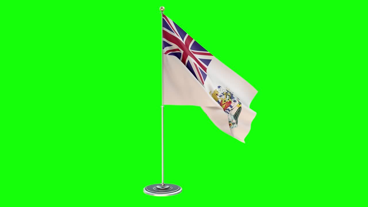 영국 남극 영토의 3d 루핑 일러스트레이션 작은 발 기둥