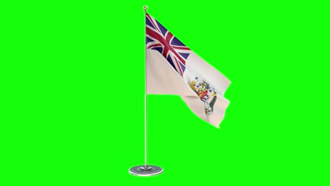 british antarctic territory  3d looping illustration of small flag pole