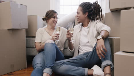 couple celebrating a new home