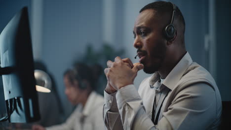 call center employee focused on customer support