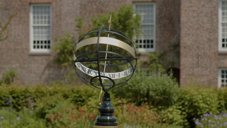 focus rack from brick wall to armillary sundial