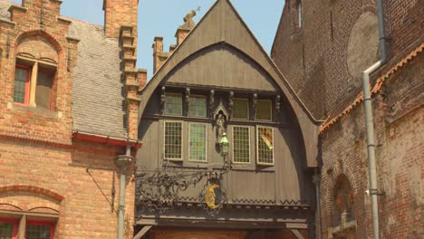 architecture pan shot in the city of bruges, belgium