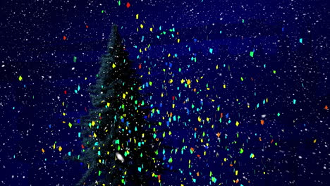 animation of snow falling over light spots