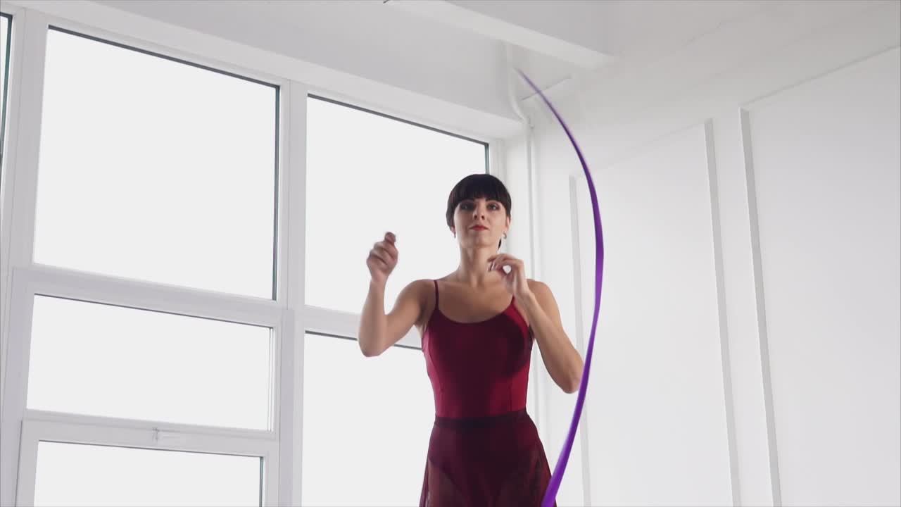 Ribbon Dance Performance in a Studio