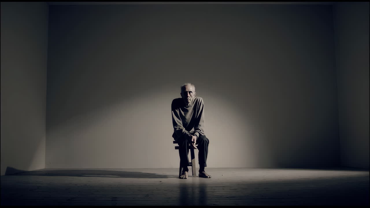 Elderly Man in a Studio Setting