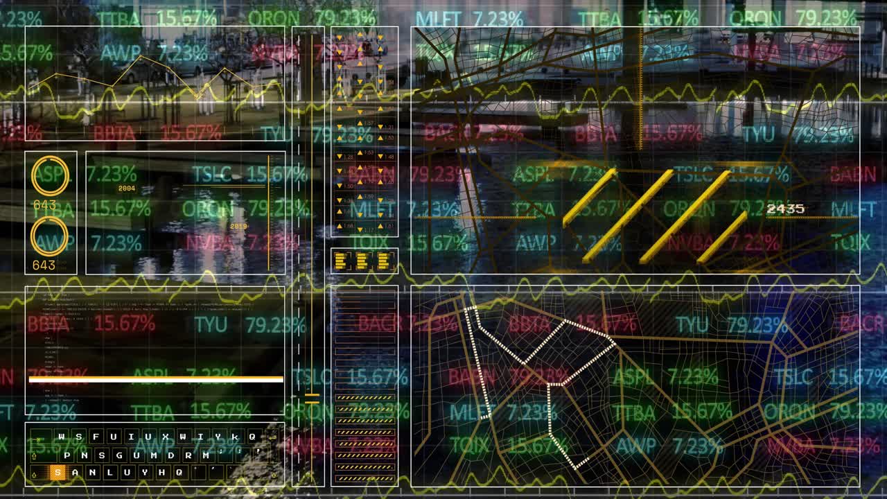 The video is a computer-generated animation of data processing with a transparent background