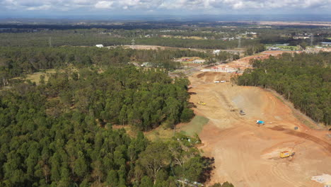 Construction-work-on-the-new-M12-highway-for-the-new-Western-Sydney-International-Airport,-Australia