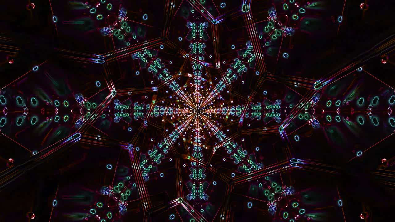 A captivating display of swirling colors and geometric patterns creates an engaging visual experience. The seamless transition enhances the sense of depth and movement over time