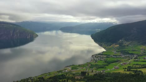 aerial footage beautiful nature norway.