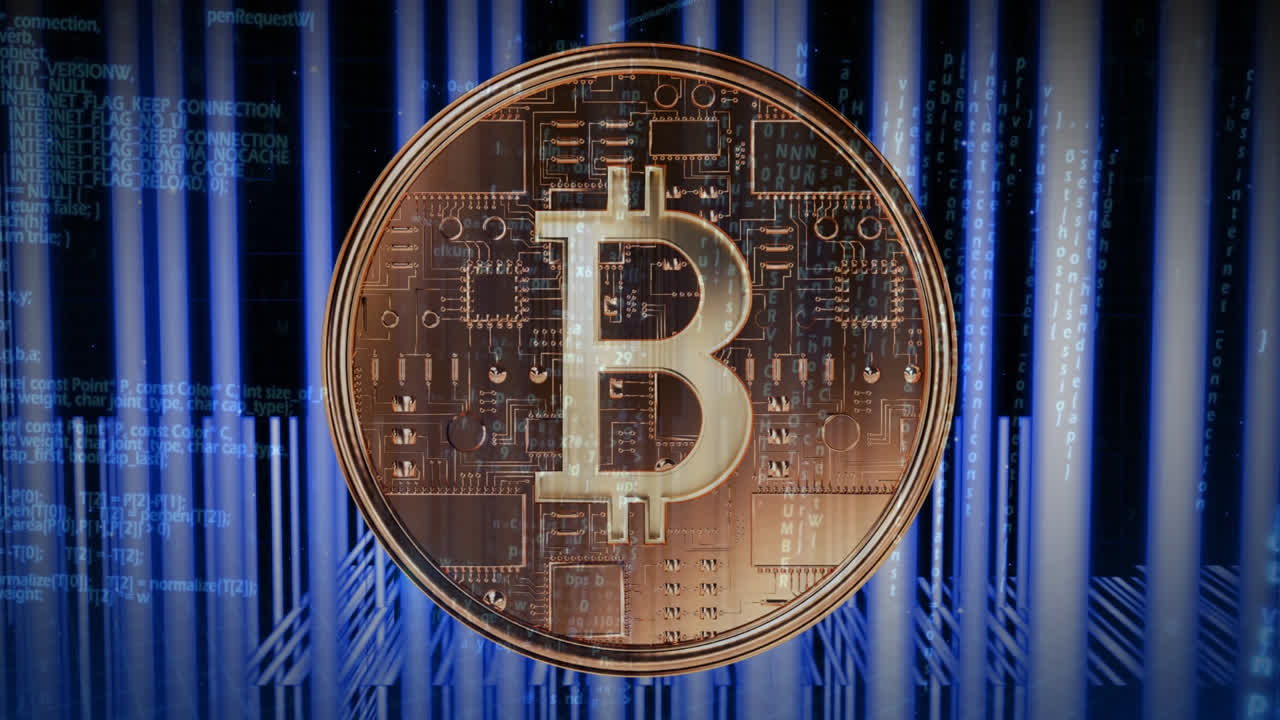 compuesto digital de la tecnología bitcoin