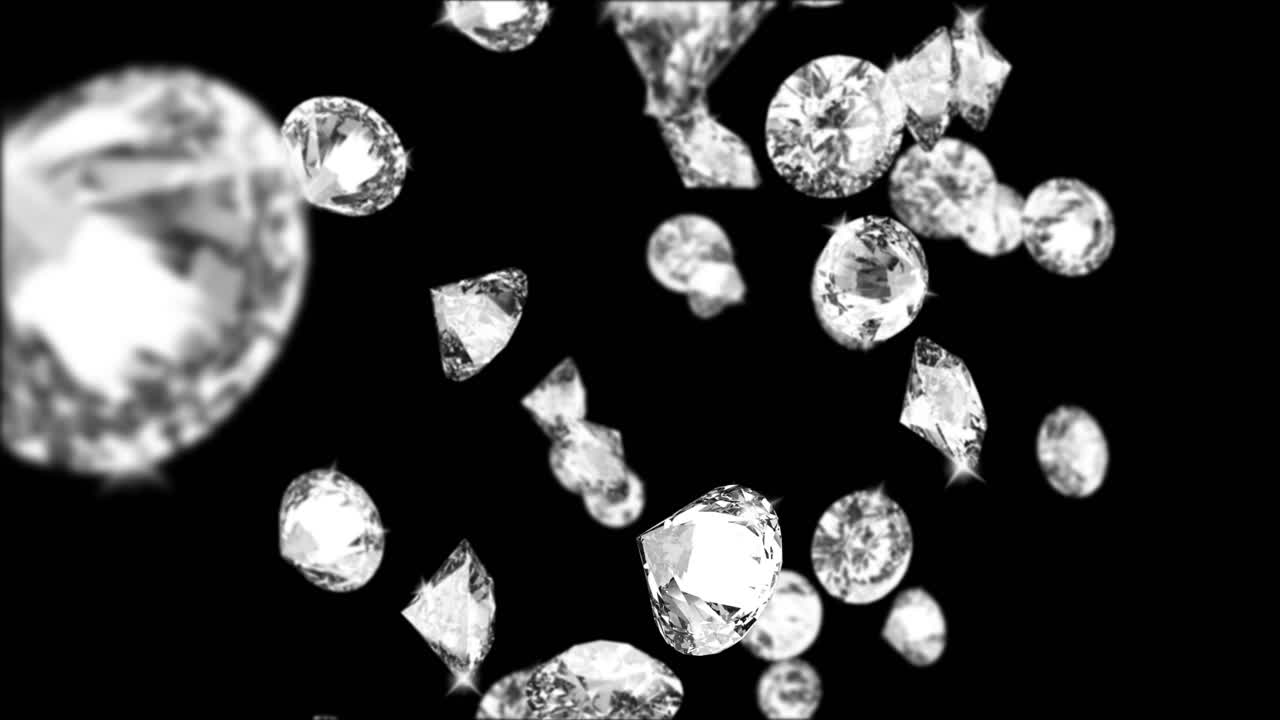 Flying brilliant diamonds loop for commercial promo special event holiday concert performance