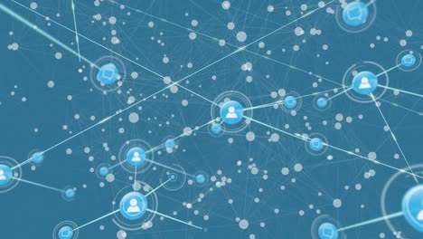 Animation-of-network-of-connections-with-icons-over-blue-background