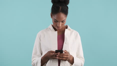 young woman using smartphone