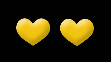 animation of digital heart icons on black background