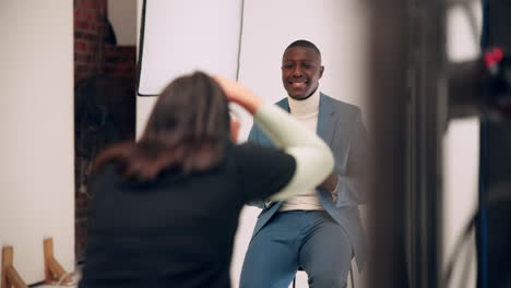 studio photoshoot with a male model