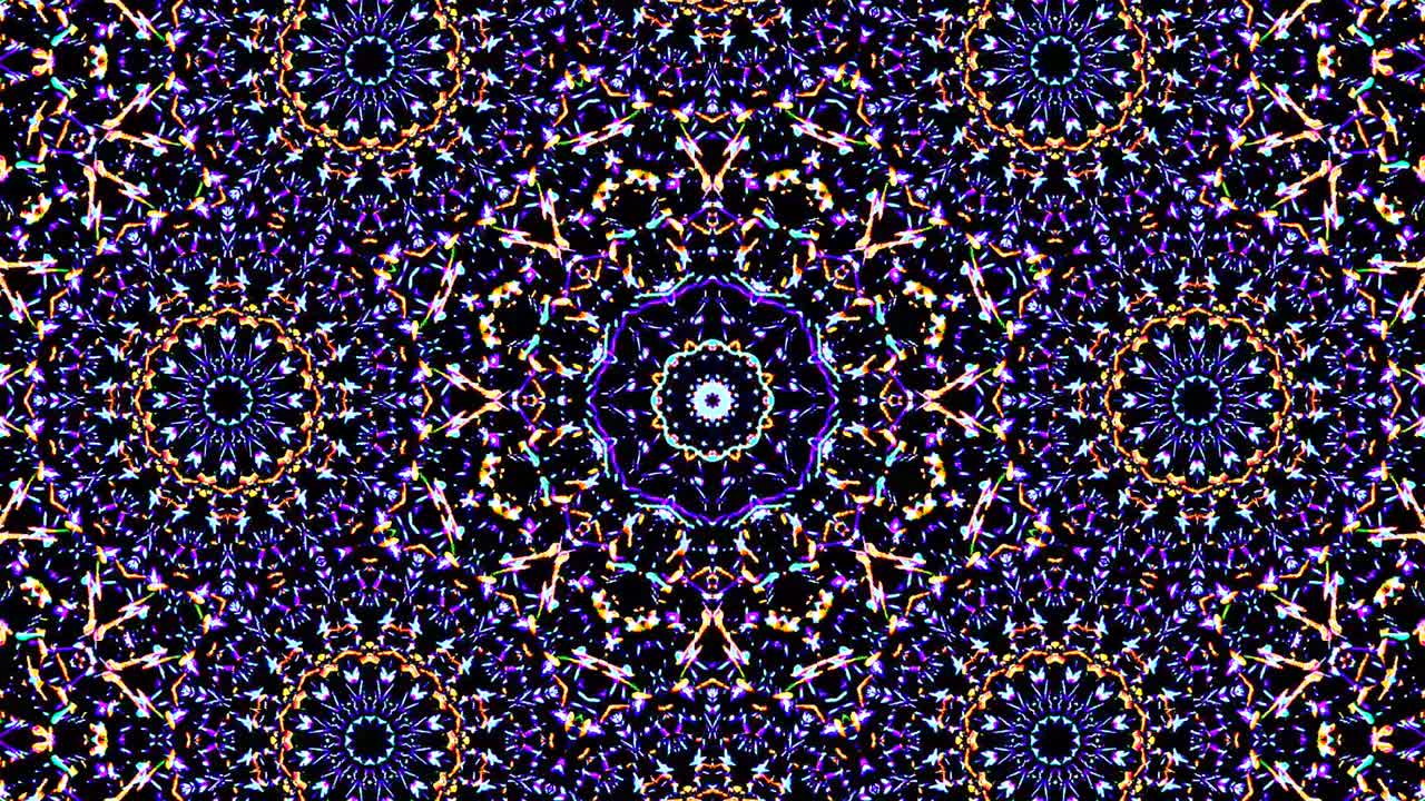 Beautiful abstract kaleidoscope that shines, a radiant light that regulates the subtle movements