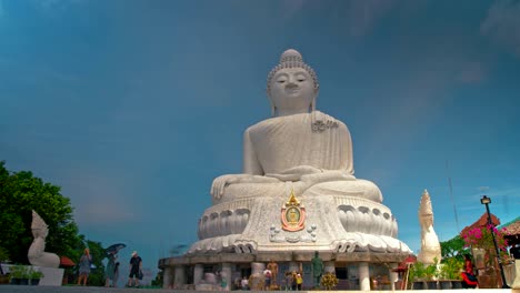 big buddha, the religious shrine of asia. temple statue. timelapse