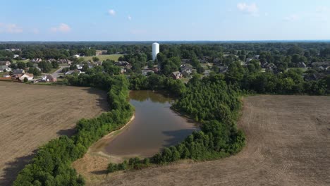 Flying-toward-water-tower-with-drone