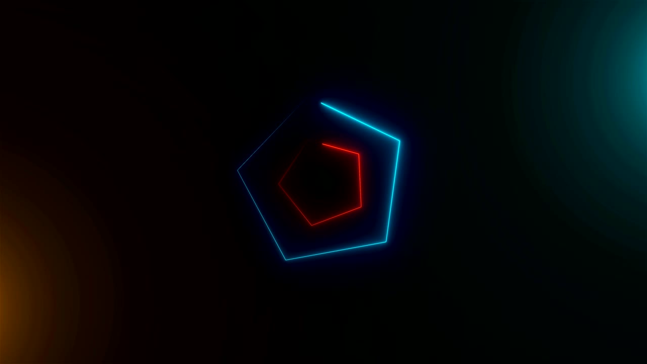 muchos triángulos de neón en el espacio, telón de fondo generado por computadora abstracta, renderizado en 3d