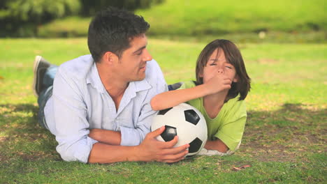 A-father-and-his-son-talking