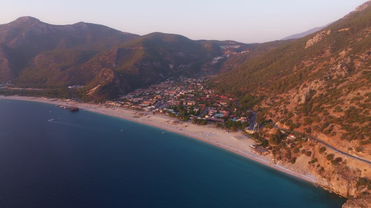 Sunset glow at Oludeniz on Turkey's Mediterranean coast