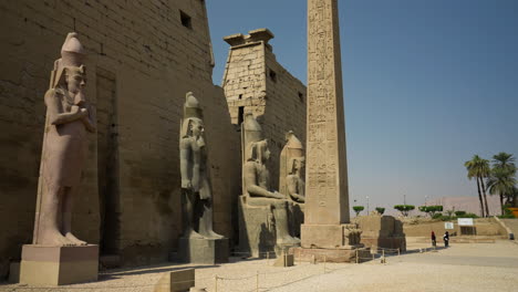 entrance to luxor temple, a large ancient egyptian temple complex in luxor, egypt - wide shot