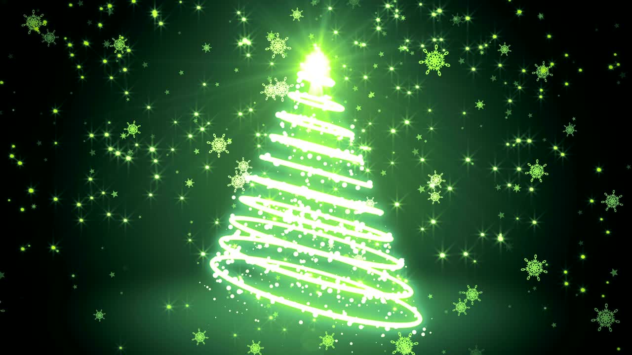 зеленые светящиеся световые полосы рождественская елка