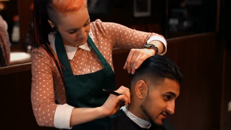 attractive man at the barbershop