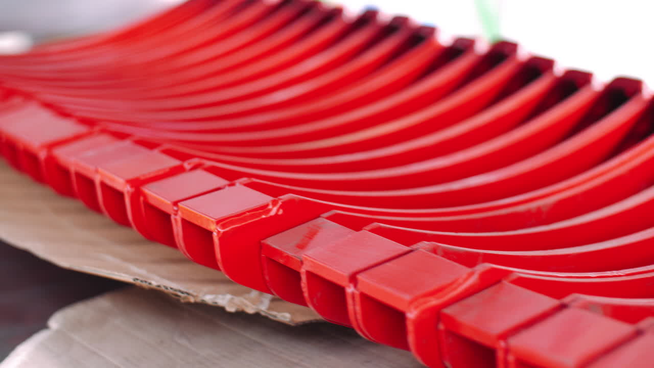 페인팅 처리 후 공장에서  ⁇ 은 금속 세부 사항. 금속 블랭크의 줄