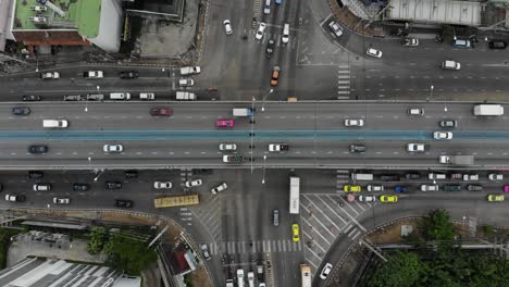 expressway top view, road traffic an important infrastructure