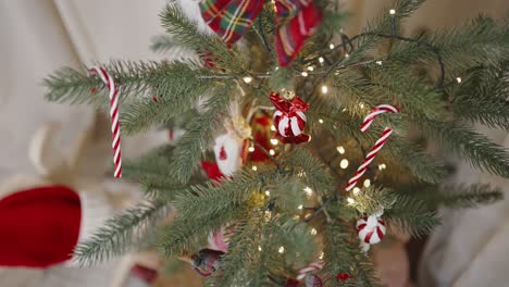 festive christmas tree with bright decorations