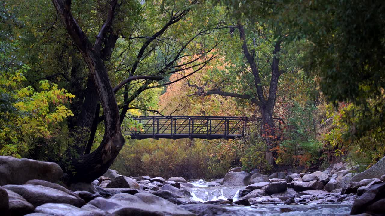 Peaceful fall scene in the Boulder Creek, Boulder, Colorado