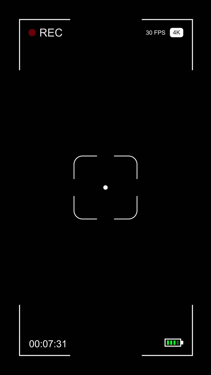 Camera Recording Interface Overlay on Black Background