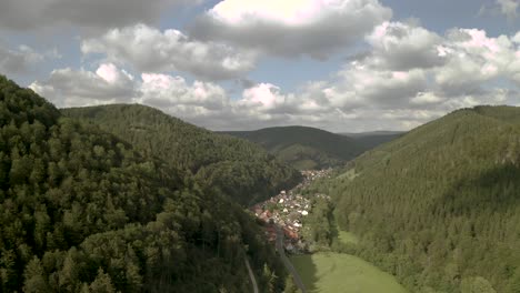 drone aerial of the harz national park in lower saxony, germany, europe