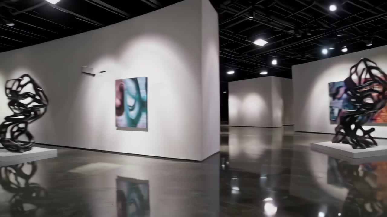 Modern Art Exhibition in a Contemporary Gallery