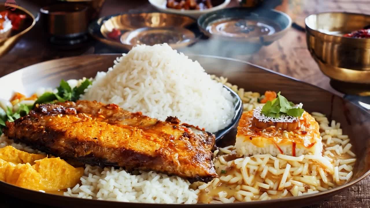 delicioso curry de pescado indio con arroz